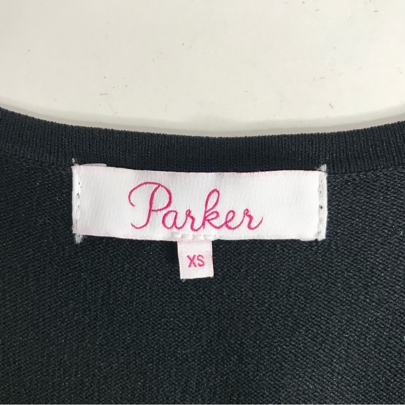 PARKER XS Kennedy Black Knit Pleated Skirt Drop Waist Lace Up Ties Tank Dress XS - Picture 9 of 16